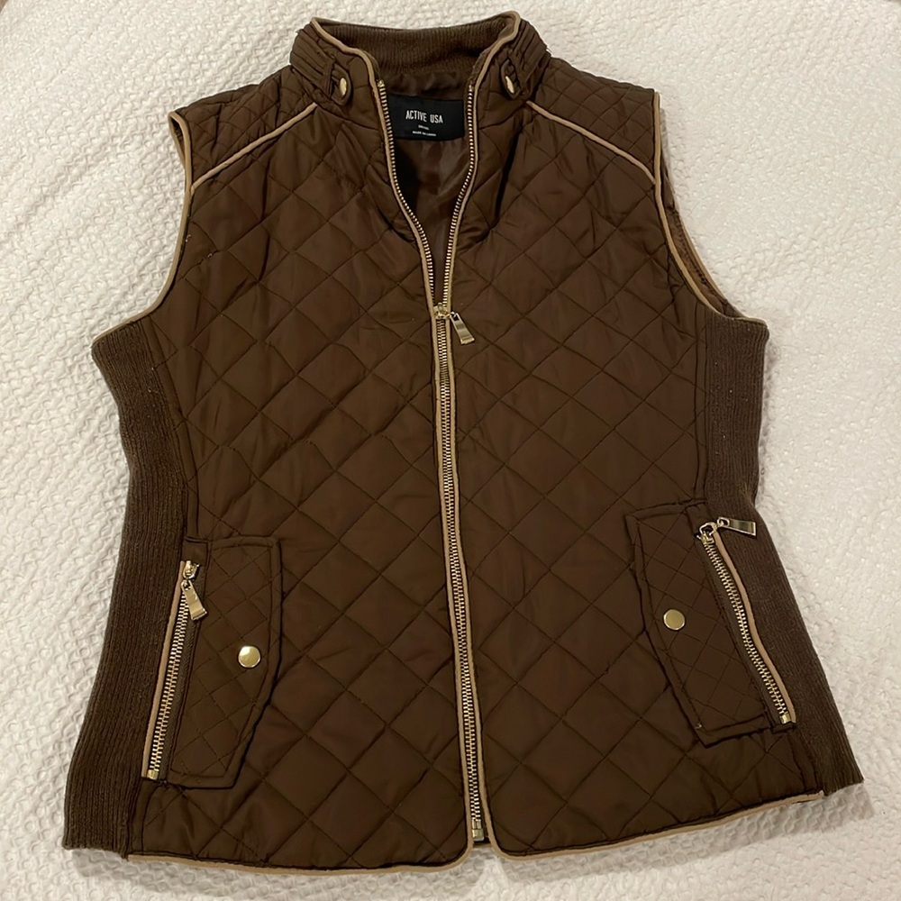 Chocolate Brown Zip Up Vest